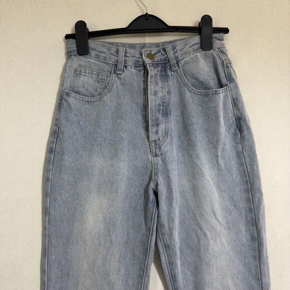 Princess Polly High Rise Straight Leg Light Wash Denim Jeans US 2 - Picture 7 of 9